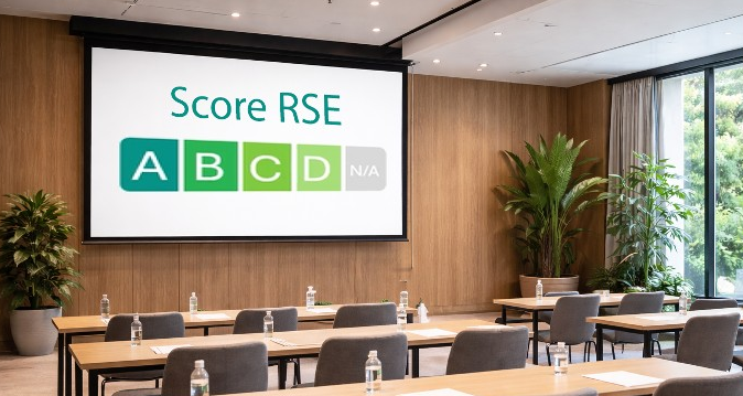 Score RSE ALEOU présenté en salle de conférence